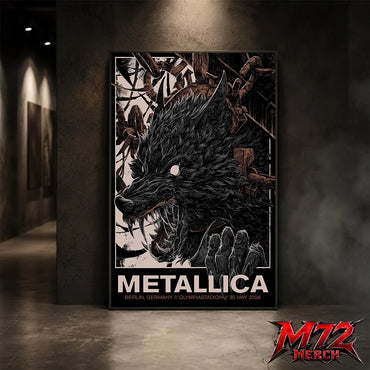 Metallica M72 World Tour May 30 2026 At Olympiastadion Berlin Germany Wolf Eclipse Artwork Poster Canvas