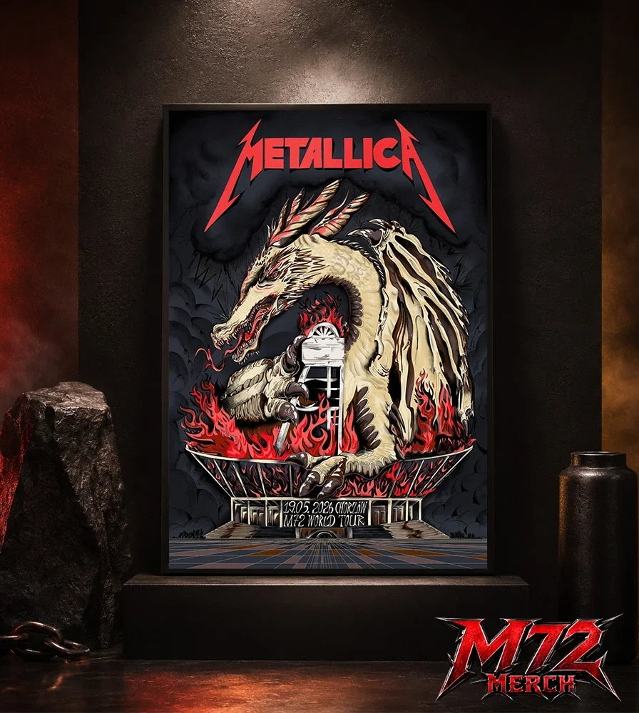 Metallica M72 World Tour May 19 2026 Chorzów Poland Stadion Śląski Dragon Stadium poster canvas wall art