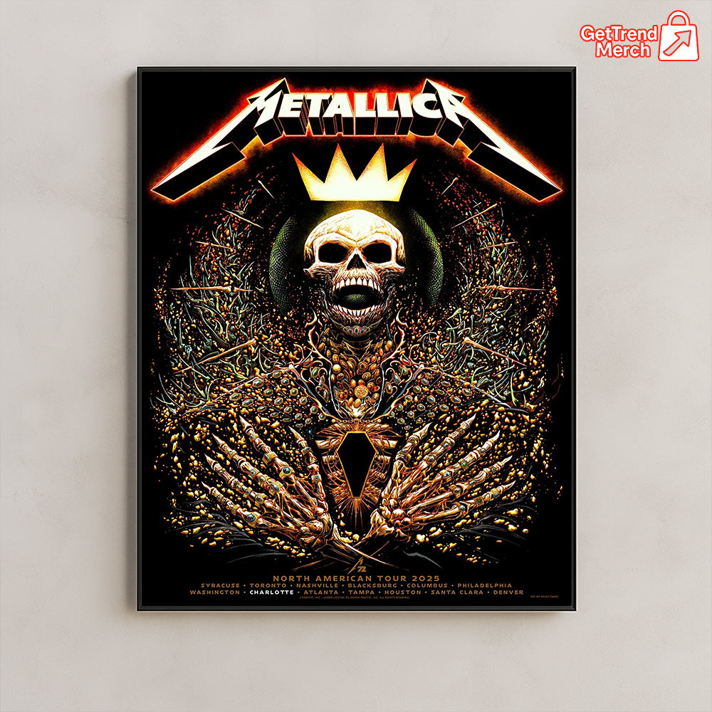 Metallica M72 Charlotte 2025 Setlist Poster & Canvas - Merch Collect