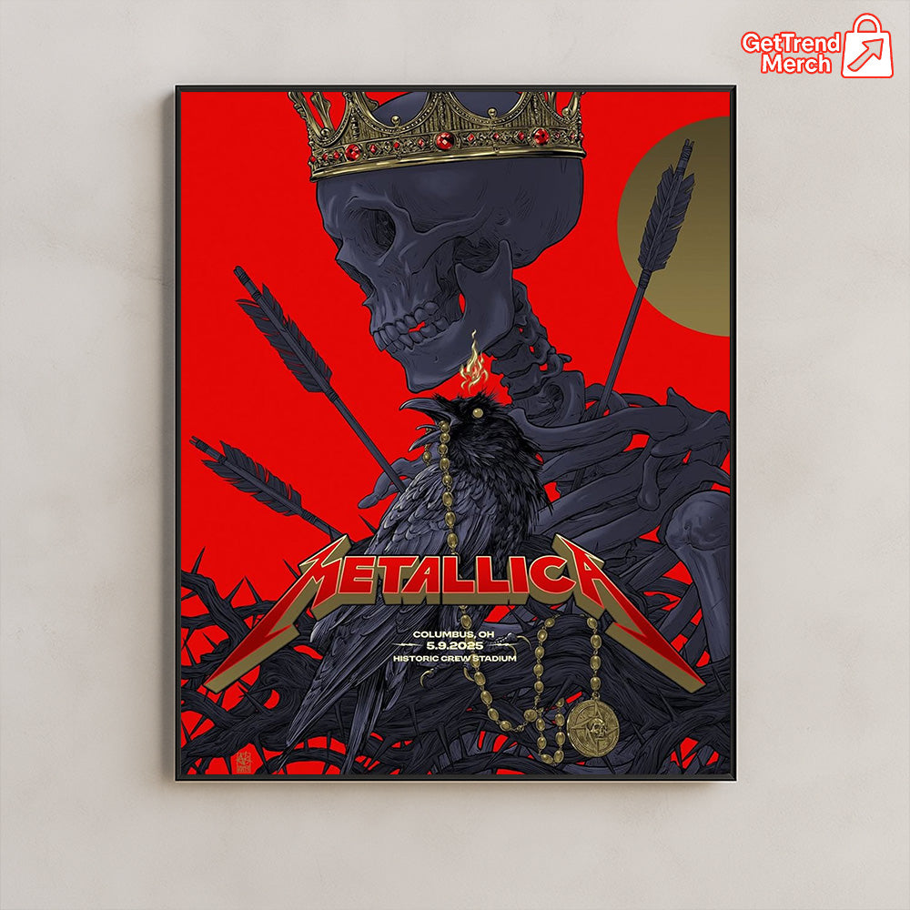 Metallica M72 Columbus May 9 2025 Snake & Skeleton Poster & Canvas - Merch Collect