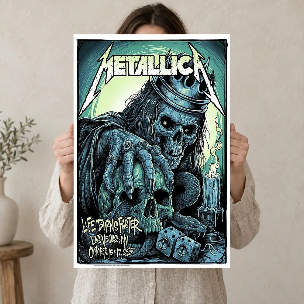 Metallica Las Vegas Fortune Reaper Skull Poster Canvas – Merch Collect