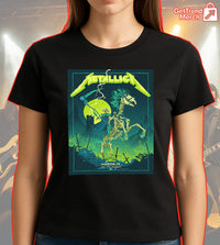 Metallica M72 Houston 2025 Setlist Neon Skeleton Horse Graphic T-Shirt - Merch Collect