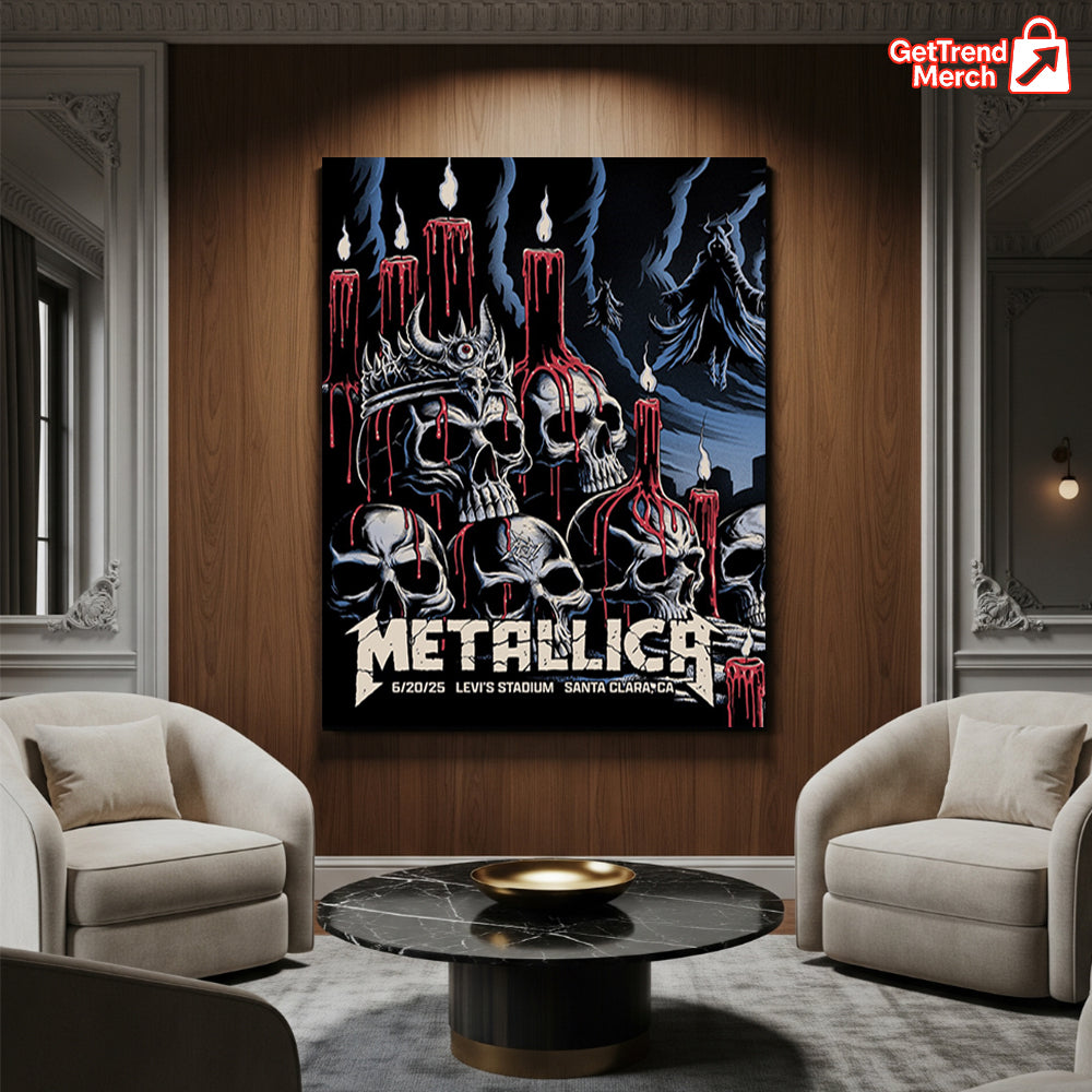 Metallica Santa Clara 2025 Art by Brandon Heart, Levi’s Stadium Poster & Canvas - Merch Collect