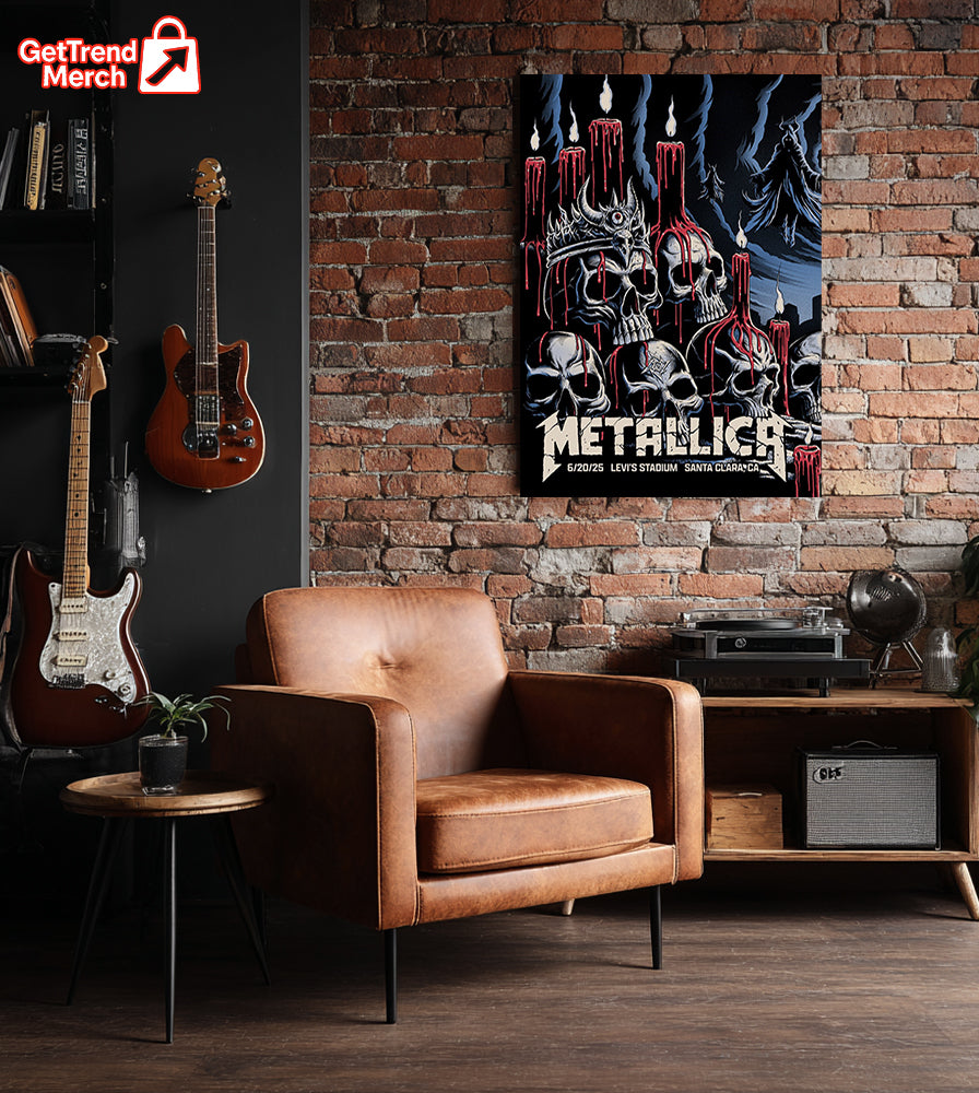 Metallica Santa Clara 2025 Art by Brandon Heart, Levi’s Stadium Poster & Canvas - Merch Collect