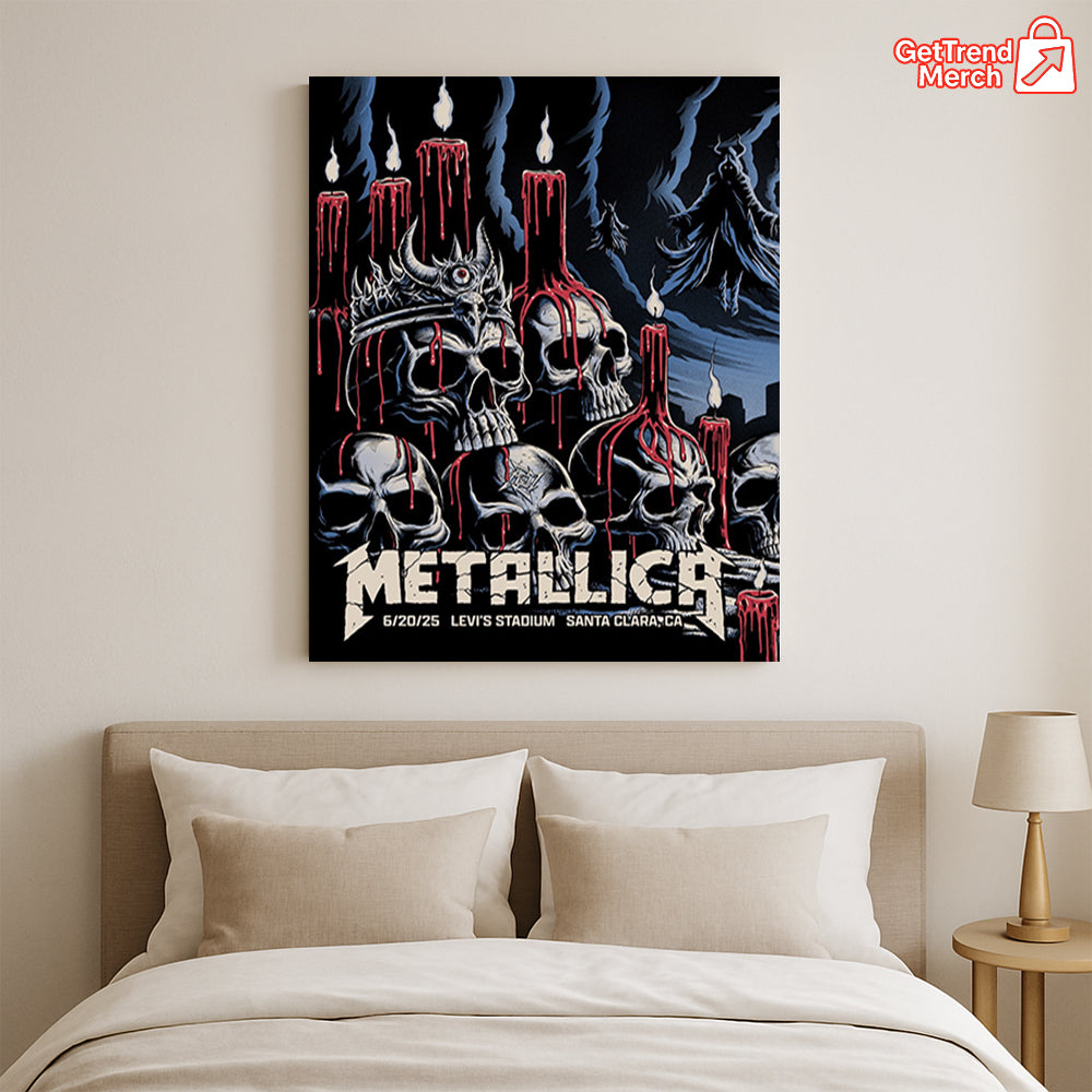 Metallica Santa Clara 2025 Art by Brandon Heart, Levi’s Stadium Poster & Canvas - Merch Collect