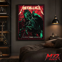 Metallica World Tour M72 June 11 & 13 2026 Budapest Hungary Puskás Aréna Horseman Lightning Canvas Poster