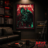 Metallica World Tour M72 June 11 & 13 2026 Budapest Hungary Puskás Aréna Horseman Lightning Canvas Poster