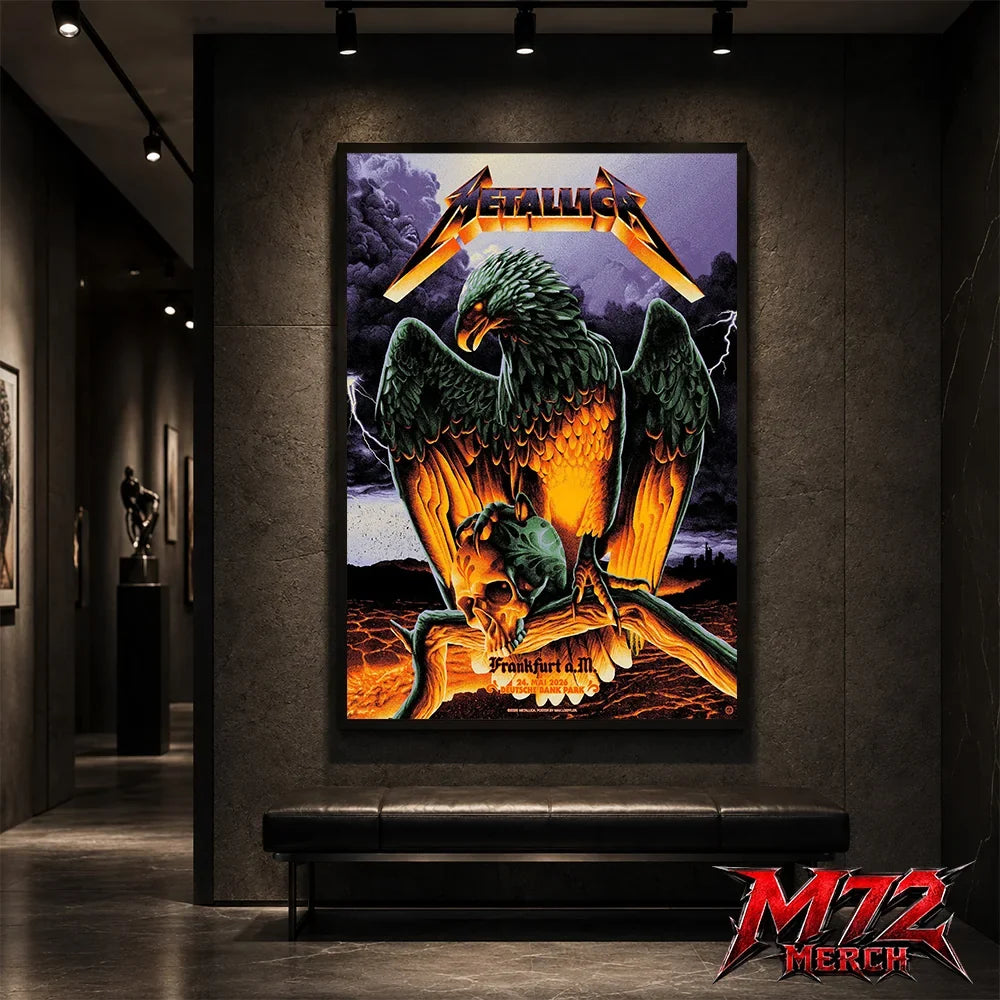 Metallica World Tour M72 May 24 2026 Frankfurt Germany Deutsche Bank Park Eagle Skull Storm Canvas Poster