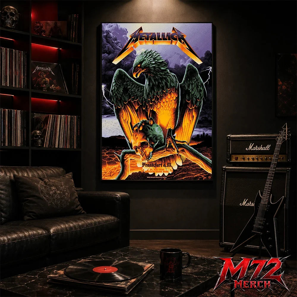 Metallica World Tour M72 May 24 2026 Frankfurt Germany Deutsche Bank Park Eagle Skull Storm Canvas Poster