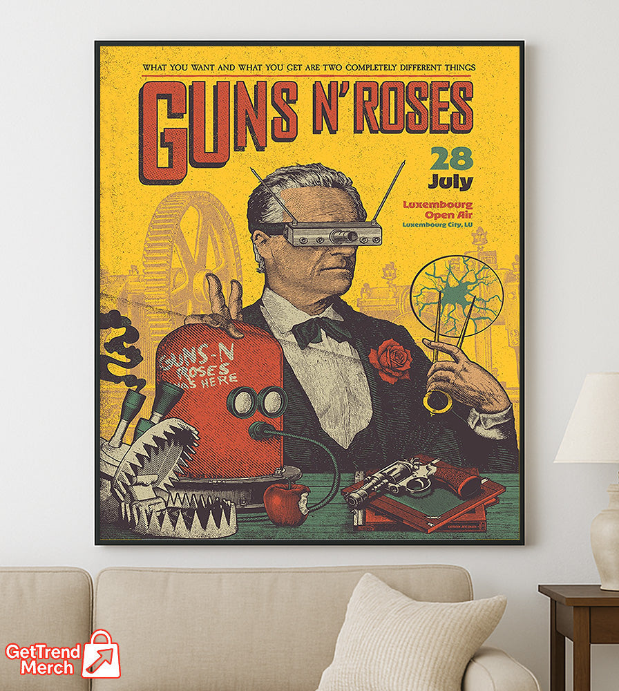 Guns N' Roses Luxembourg July 28 2025 Poster & Canvas - Merch Collect
