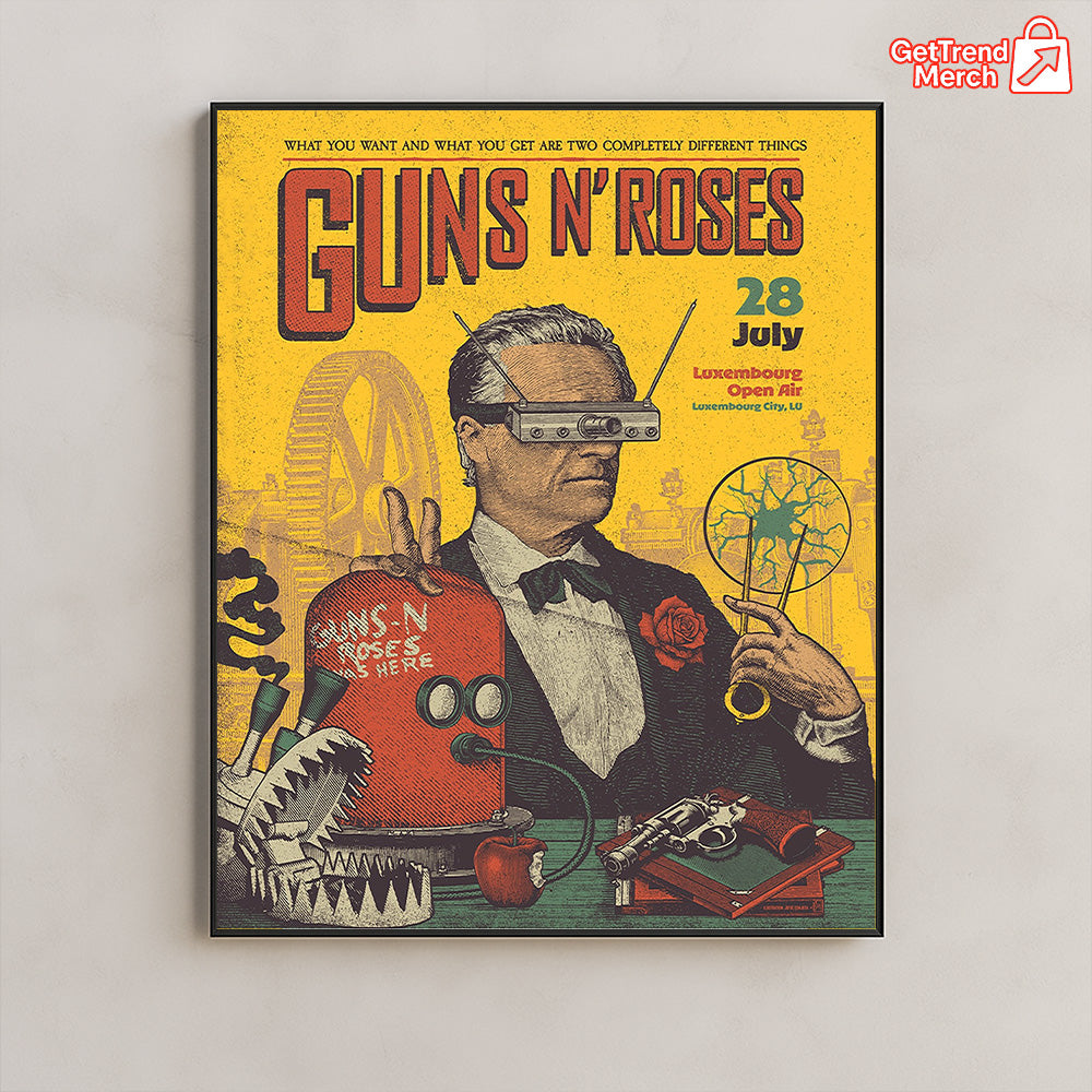 Guns N' Roses Luxembourg July 28 2025 Poster & Canvas - Merch Collect