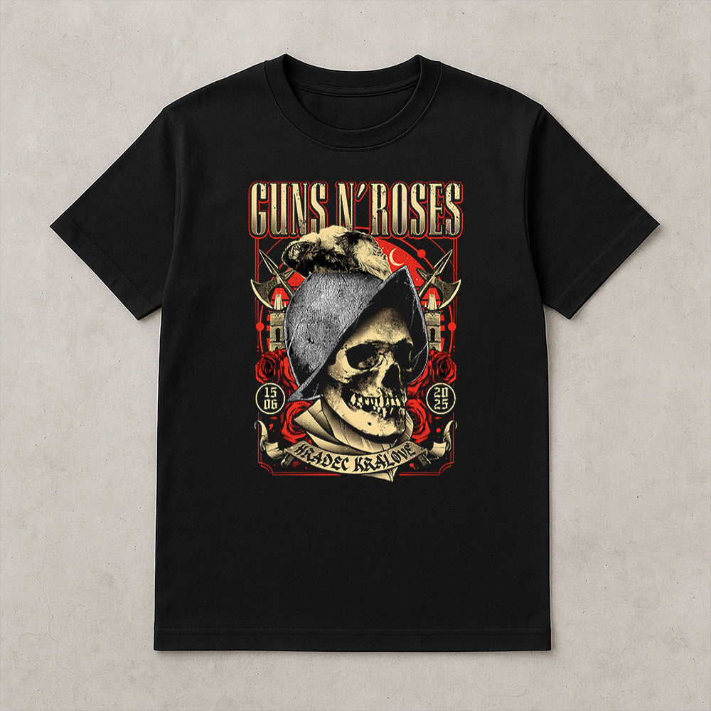 Guns N' Roses Hradec Králové 2025 Skull Graphic T-Shirt - Merch Collect