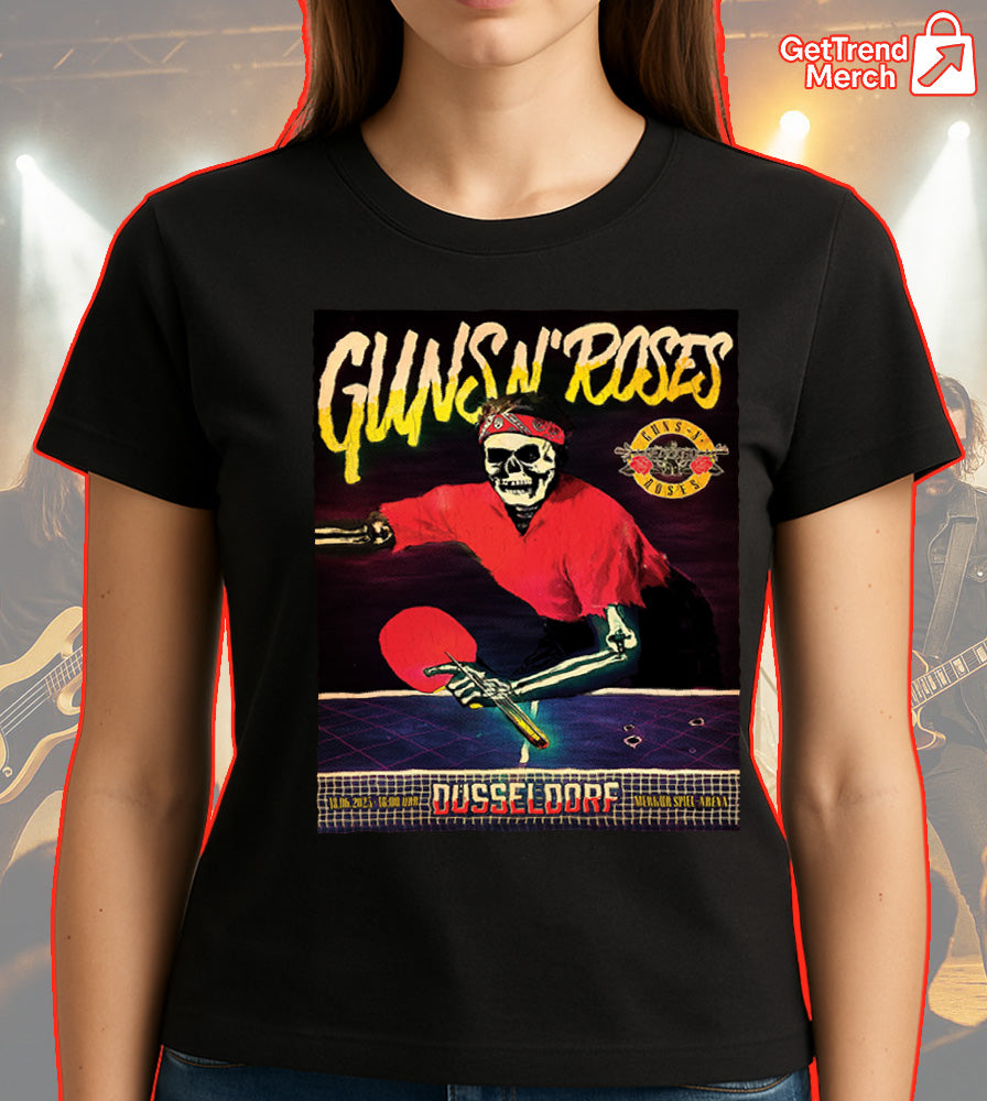 Guns N' Roses Düsseldorf 2025 Skeleton Ping Pong T-Shirt - Merch Collect