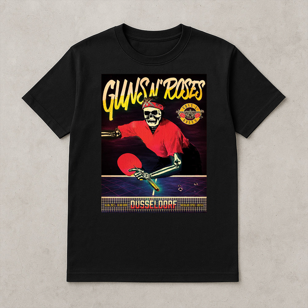 Guns N' Roses Düsseldorf 2025 Skeleton Ping Pong T-Shirt - Merch Collect