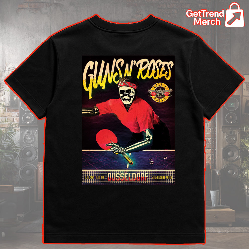 Guns N' Roses Düsseldorf 2025 Skeleton Ping Pong T-Shirt - Merch Collect