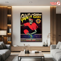 Guns N' Roses Düsseldorf 2025 Skeleton Ping Pong Poster & Canvas - Merch Collect