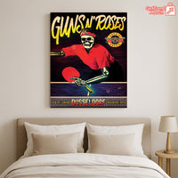Guns N' Roses Düsseldorf 2025 Skeleton Ping Pong Poster & Canvas - Merch Collect