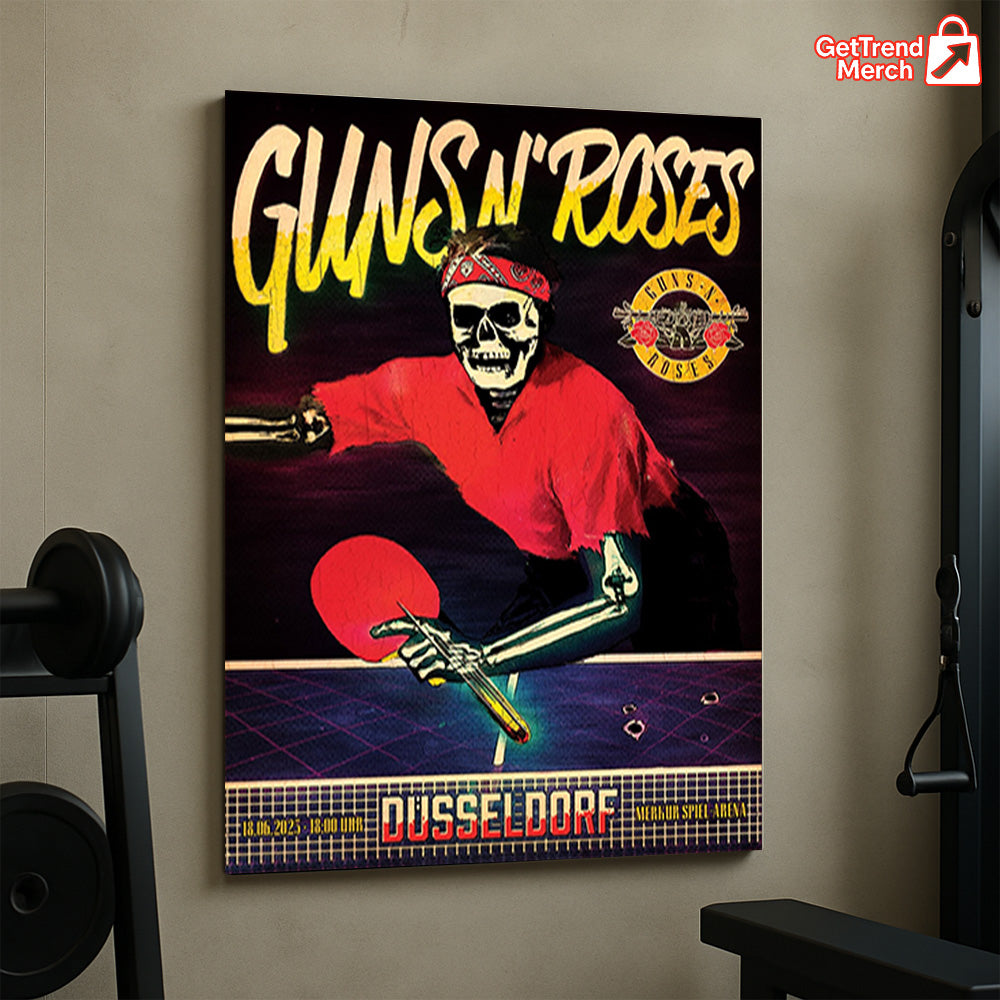 Guns N' Roses Düsseldorf 2025 Skeleton Ping Pong Poster & Canvas - Merch Collect