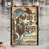Guns N' Roses Kaunas 2025 Medieval Knight Dragon Poster & Canvas - Merch Collect