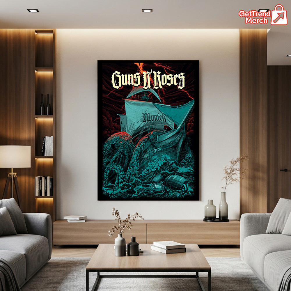Guns N' Roses Munich 2025 Concert Poster & Canvas - Merch Collect