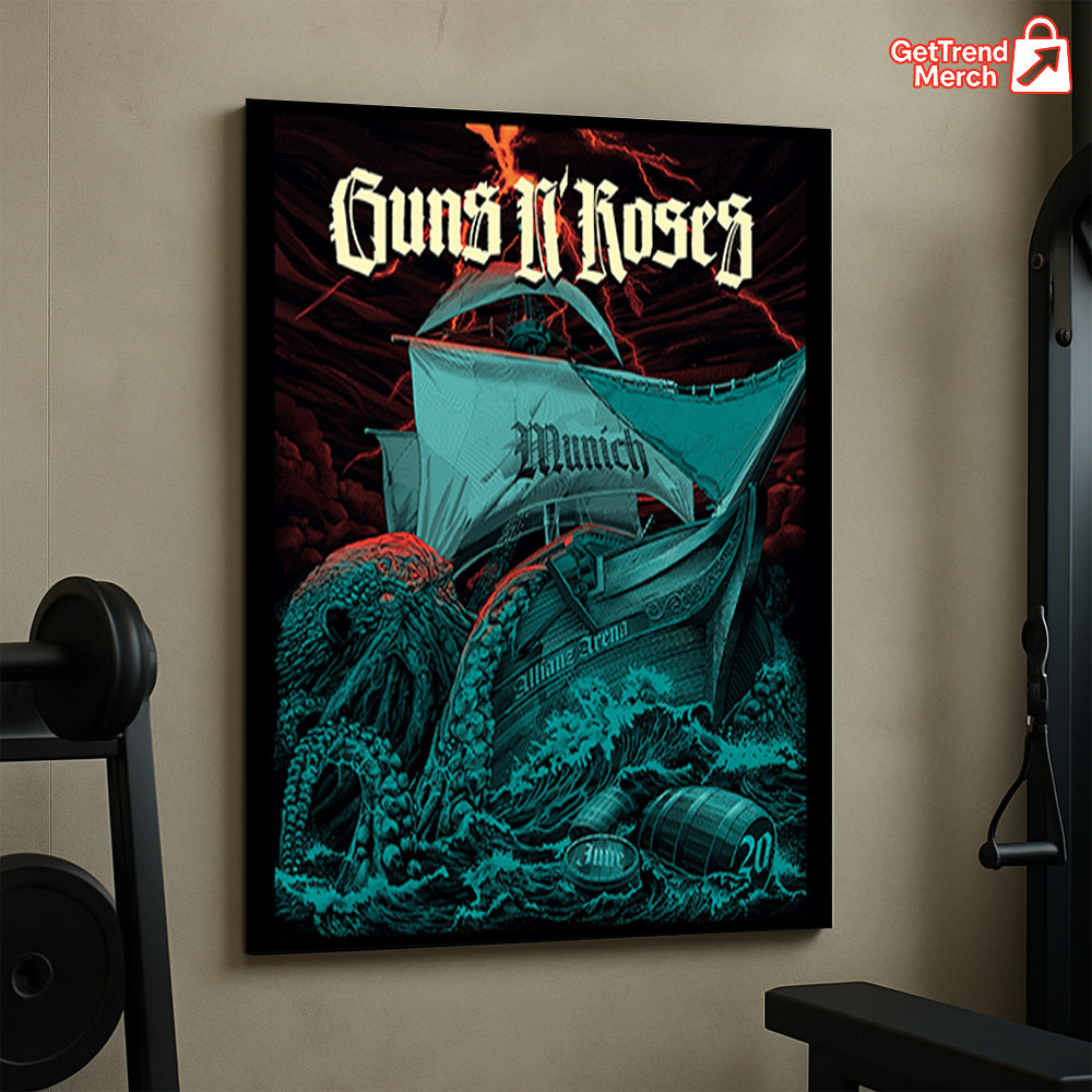 Guns N' Roses Munich 2025 Concert Poster & Canvas - Merch Collect