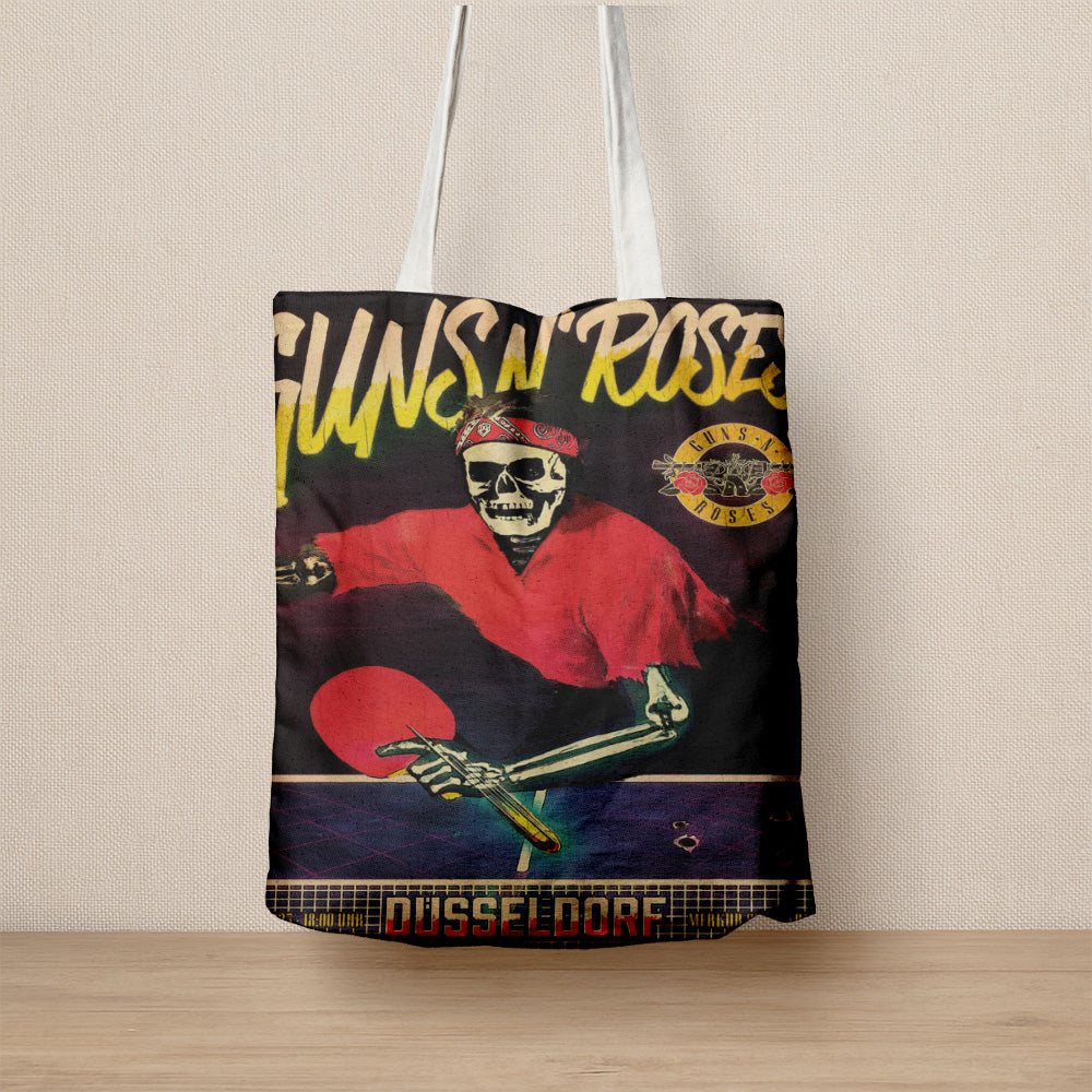 Guns N' Roses Düsseldorf 2025 Ping Pong Skeleton Tote Bag - Merch Collect