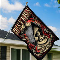 Guns N' Roses Hradec Králové 2025 Skull Rose House Flag - Merch Collect