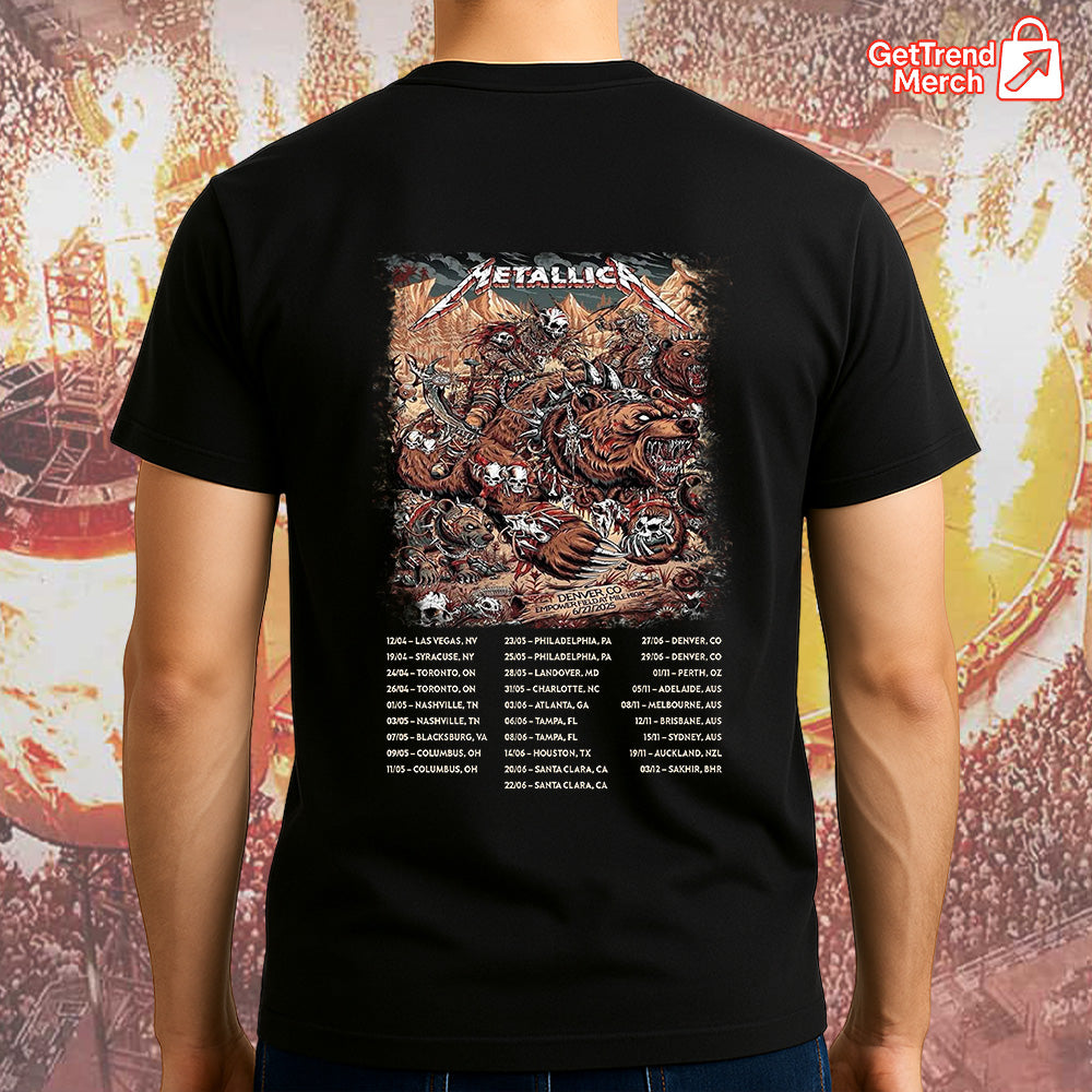 Metallica M72 Denver 2025 Warbears Setlist Graphic T-Shirt - Merch Collect