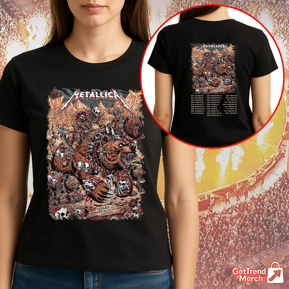 Metallica M72 Denver 2025 Warbears Setlist Graphic T-Shirt - Merch Collect