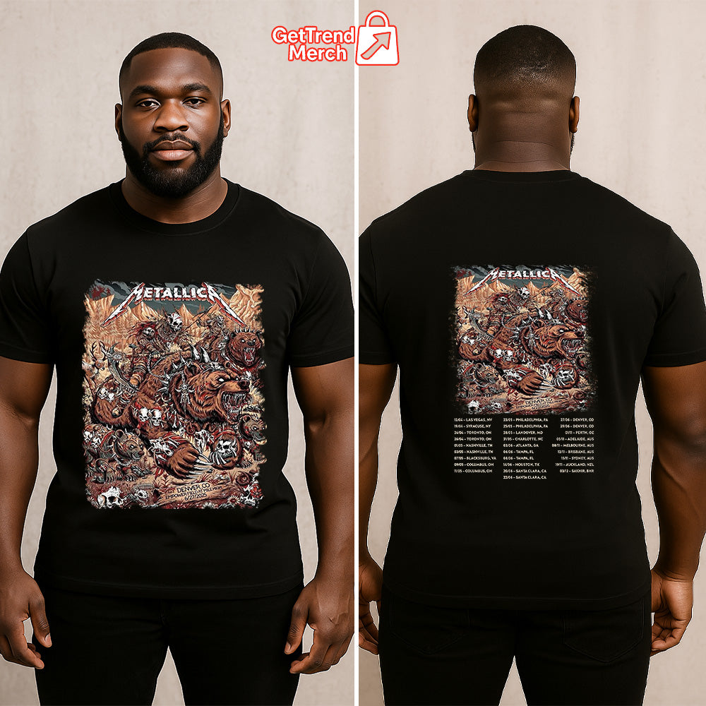 Metallica M72 Denver 2025 Warbears Setlist Graphic T-Shirt - Merch Collect