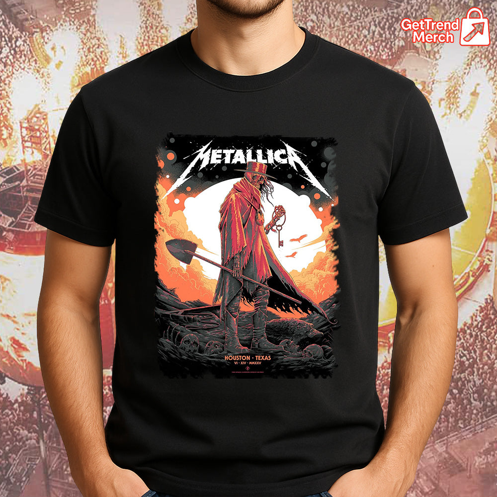 Metallica M72 Houston 2025 Death Reaper Key Art Graphic T-Shirt - Merch Collect