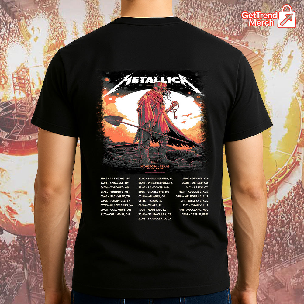 Metallica M72 Houston 2025 Death Reaper Key Art Graphic T-Shirt - Merch Collect