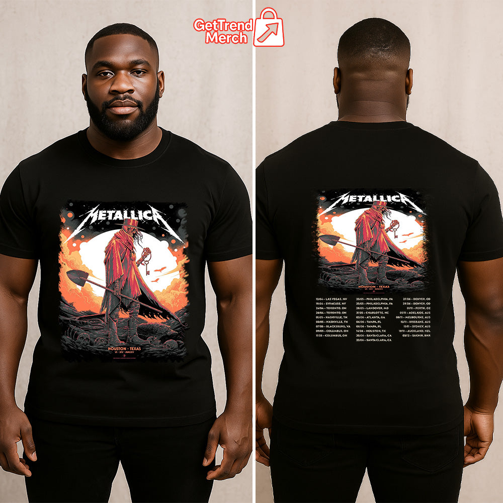 Metallica M72 Houston 2025 Death Reaper Key Art Graphic T-Shirt - Merch Collect