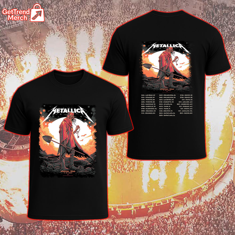 Metallica M72 Houston 2025 Death Reaper Key Art Graphic T-Shirt - Merch Collect
