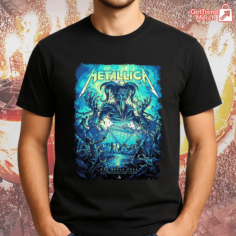Metallica M72 Atlanta 2025 Demon Ram Apocalypse Setlist Graphic T-Shirt - Merch Collect