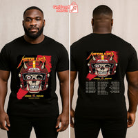 Metallica M72 Landover 2025 Skull Football Helmet Setlist Graphic T-Shirt - Merch Collect