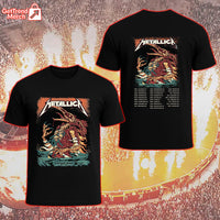 Metallica M72 Blacksburg 2025 Setlist Firebeast Skullchain Graphic T-Shirt - Merch Collect