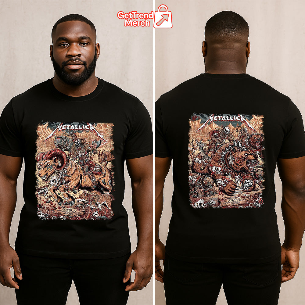 Metallica M72 Denver 2025 Warbeast & Skull Warriors Setlist Graphic T-Shirt - Merch Collect