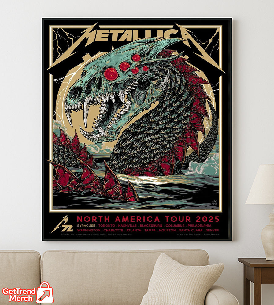 Metallica M72 2025 Rhys Cooper Artwork Poster & Canvas - Merch Collect