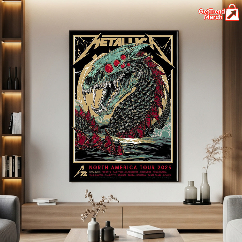Metallica M72 2025 Rhys Cooper Artwork Poster & Canvas - Merch Collect