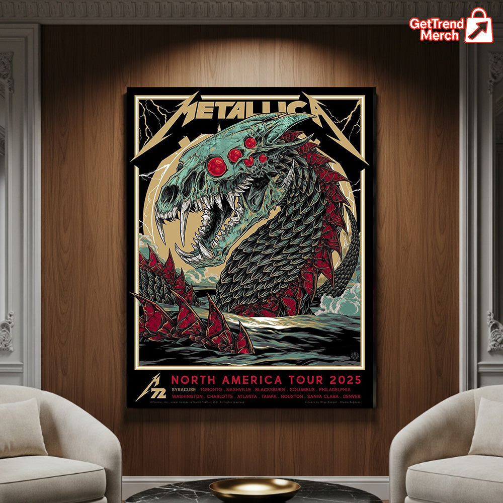 Metallica M72 2025 Rhys Cooper Artwork Poster & Canvas - Merch Collect