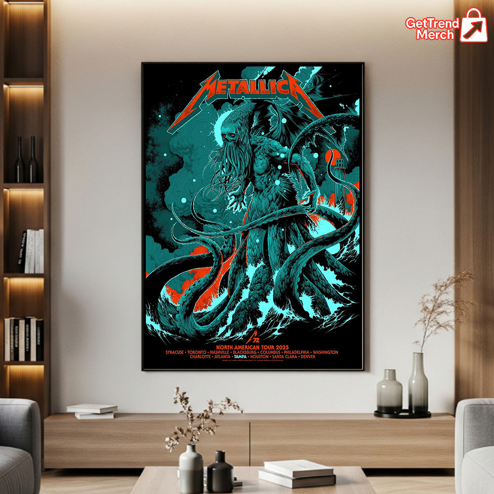 Metallica M72 Tampa 2025 Tonight In Tampa Setlist by Ken Taylor Poster & Canvas - Merch Collect