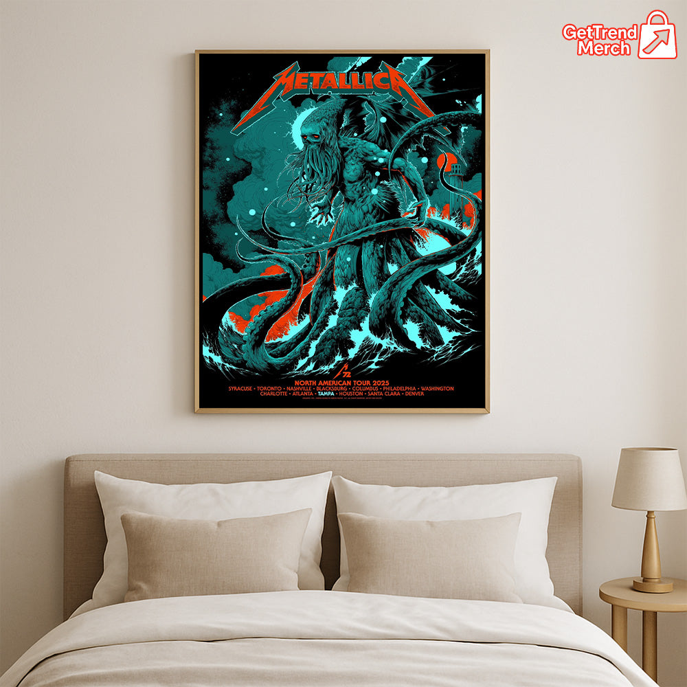 Metallica M72 Tampa 2025 Tonight In Tampa Setlist by Ken Taylor Poster & Canvas - Merch Collect