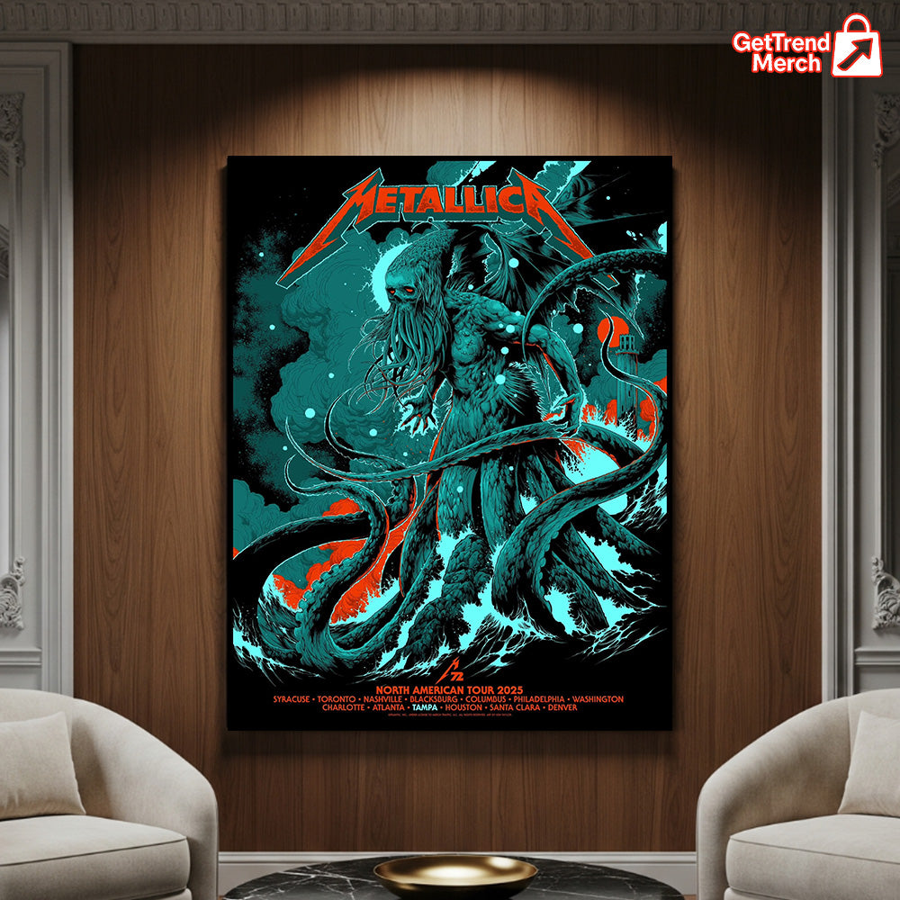 Metallica M72 Tampa 2025 Tonight In Tampa Setlist by Ken Taylor Poster & Canvas - Merch Collect
