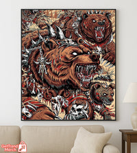 Metallica M72 Denver 2025 Wild Battle Grizzly Bear Poster & Canvas - Merch Collect
