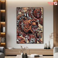 Metallica M72 Denver 2025 Wild Battle Grizzly Bear Poster & Canvas - Merch Collect