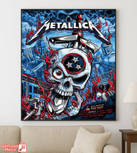 Metallica M72 Nashville 2025 Skull & Hammer, Tennessee Show Tribute Poster & Canvas - Merch Collect