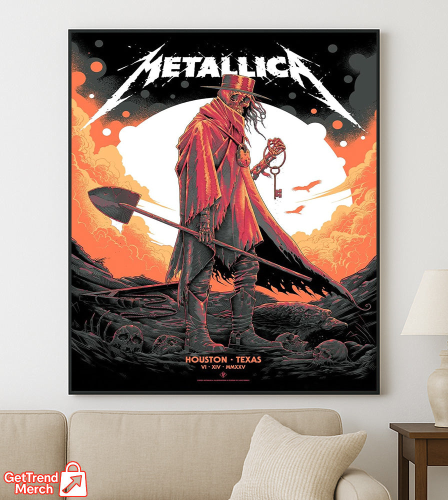 Metallica M72 Houston 2025 Tonight in Houston Poster by Matt Ryan Tobin - Merch Collect