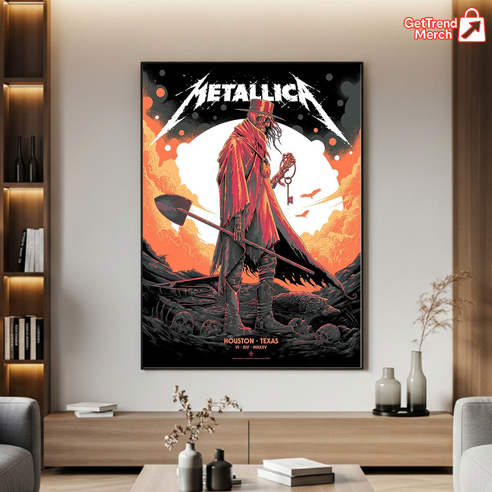 Metallica M72 Houston 2025 Tonight in Houston Poster by Matt Ryan Tobin - Merch Collect