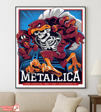 Metallica M72 Blacksburg 2025 Hokie Skeleton Mascot, Lane Stadium Show Poster & Canvas - Merch Collect